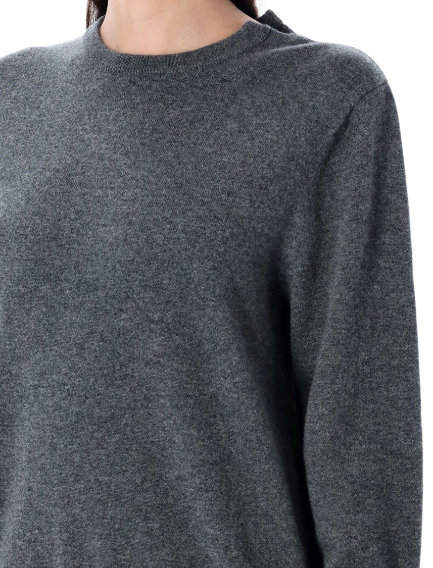 Extreme Cashmere Long-Sleeved Crew Neck Pullover Sweater In Dark Grey