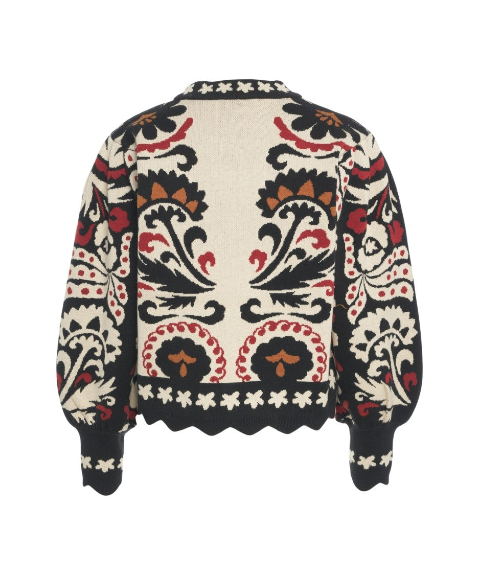 Farm Rio Patterned Knit Sweater
