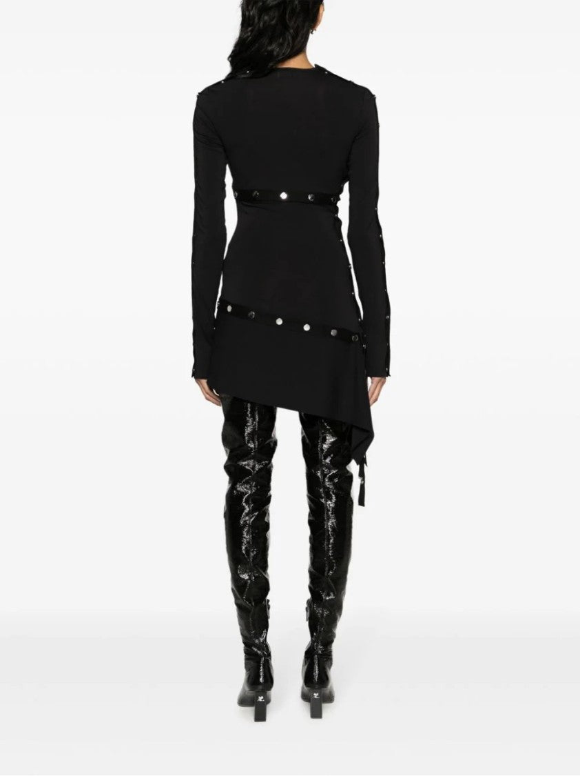 The Attico Asymmetrical Black Mini Dress