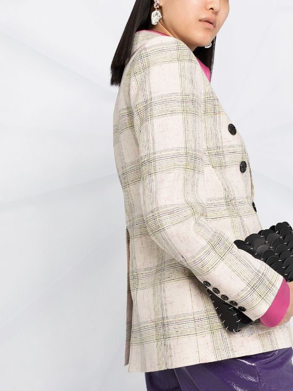 Isabel Marant Lenora Check-Print Double-Breasted Jacket