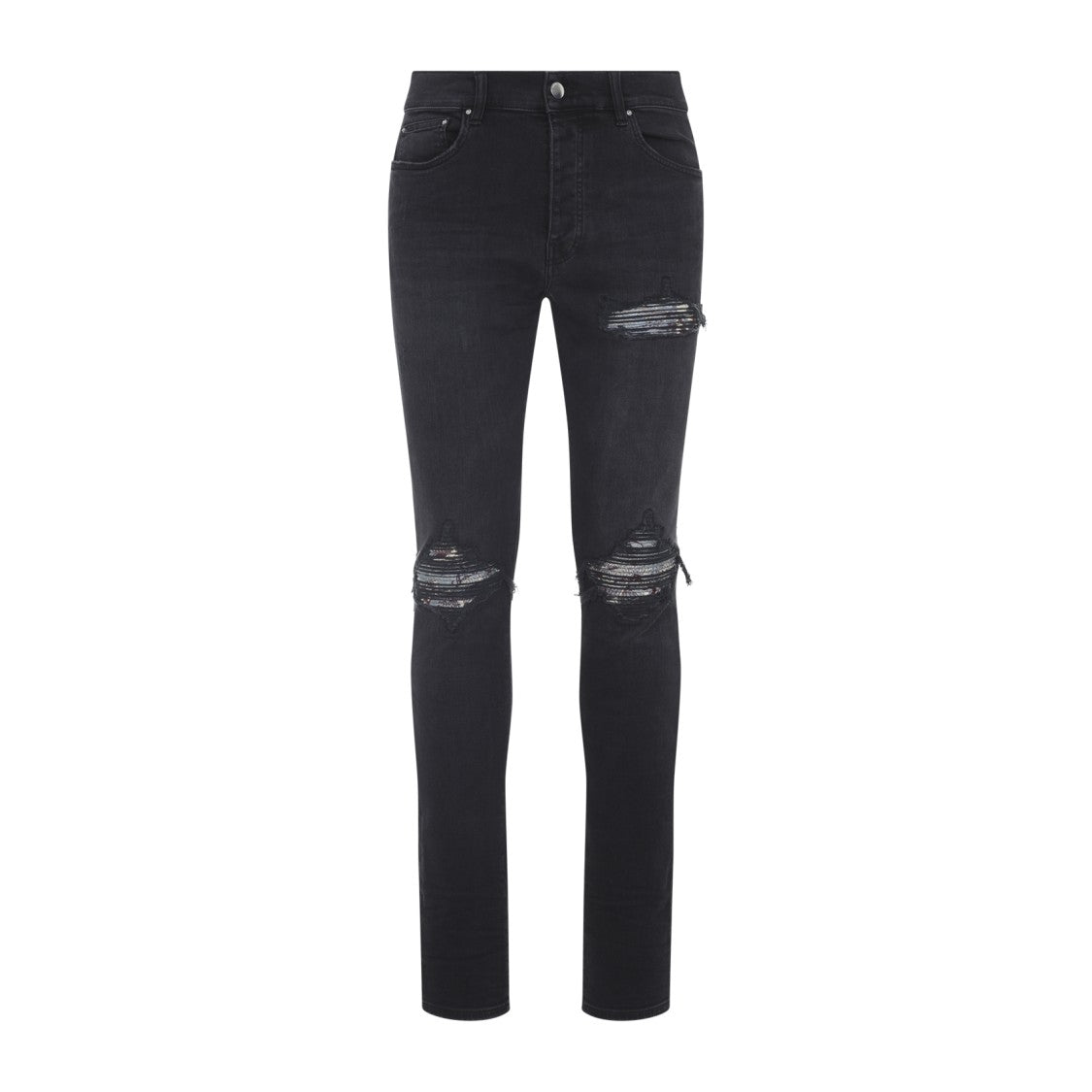 Amiri Slim-Fit Distressed Black Jeans