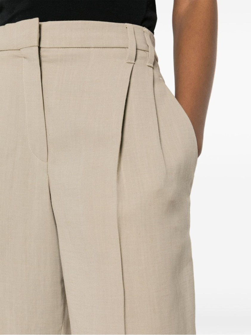 Brunello Cucinelli Beige Cropped Trousers