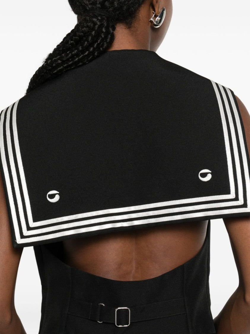 Coperni Sailor Collar Knit Vest With Buckle Accent