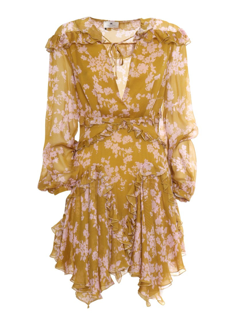 Elisabetta Franchi Floral Silk Midi Dress