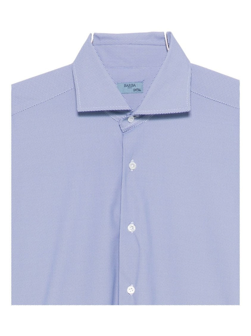 Barba Tailored Long-Sleeve Shirt With Subtle Micro-Pattern