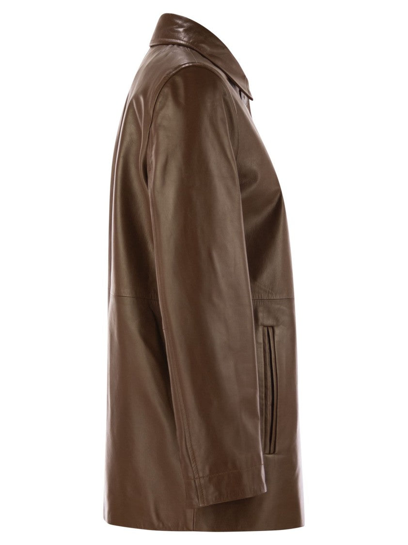 Max Mara Tolmin - Nappa Leather Jacket With Belt