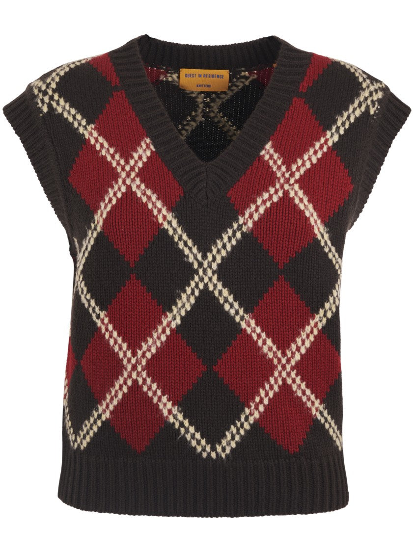 Guest In Residence Classic Argyle Pattern Vest
