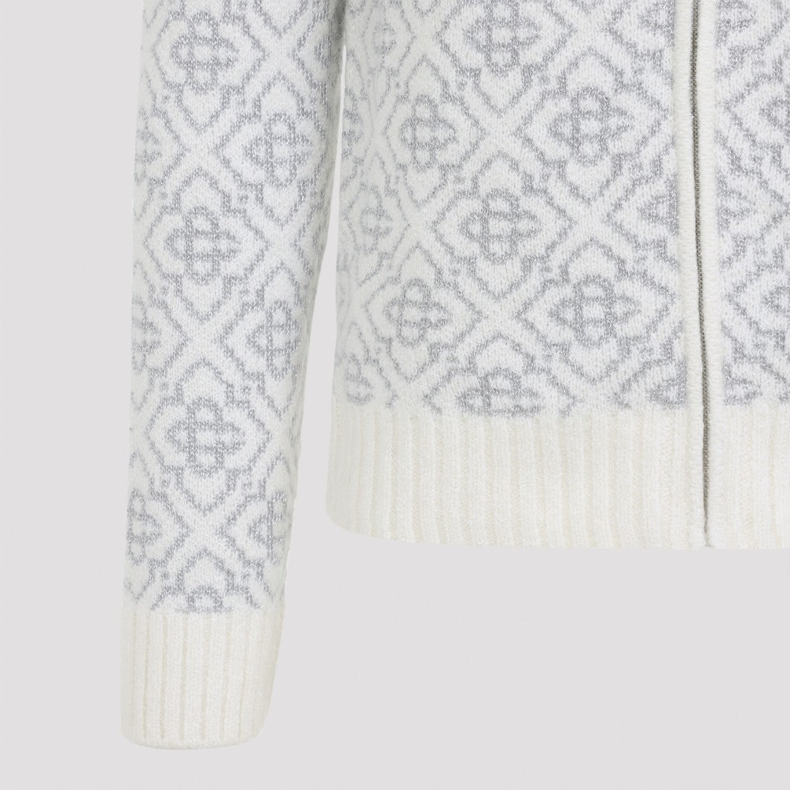 Casablanca Zip-Up Sweatshirt With Pointed Ribbed Collar
