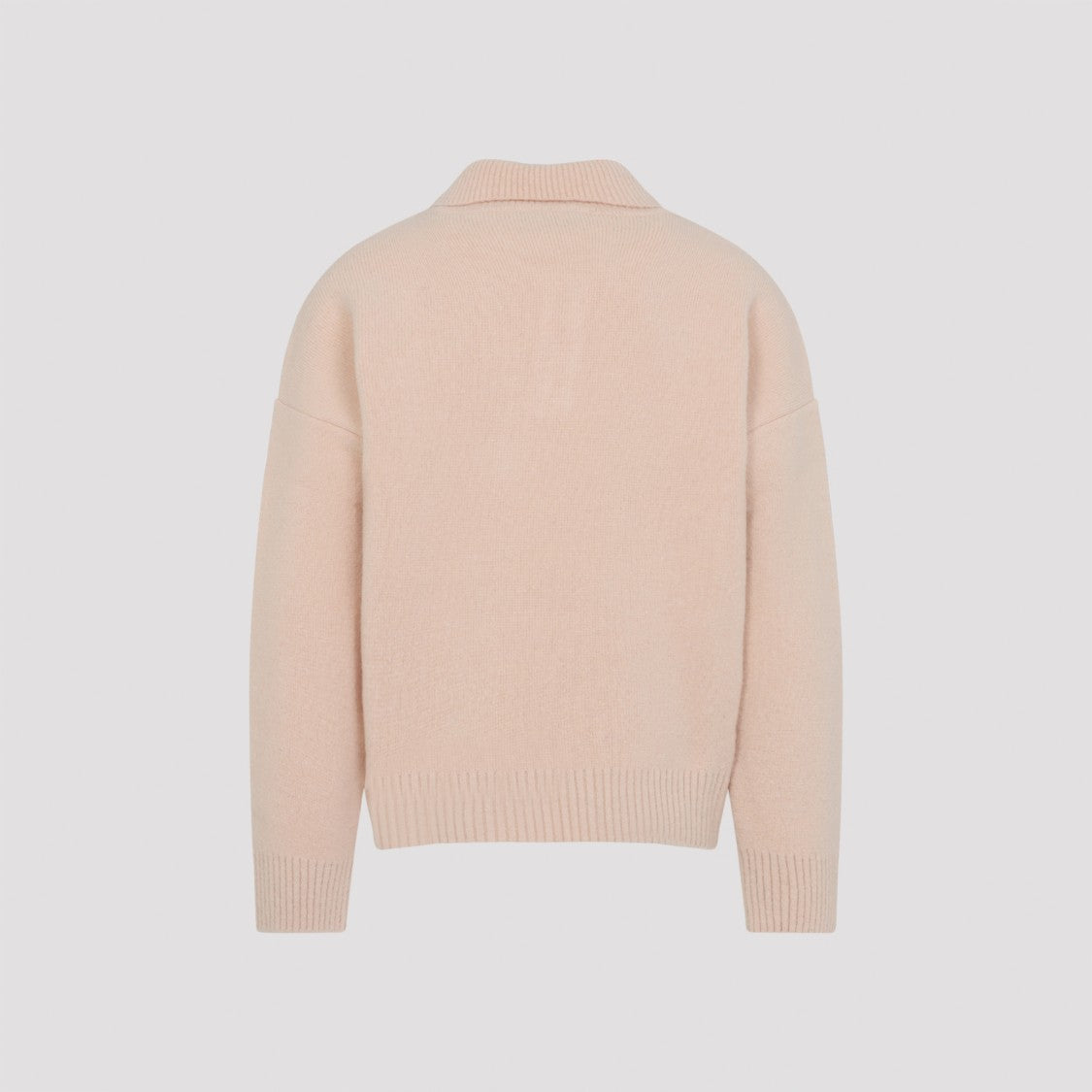 Ami Relaxed Fit Polo Sweater In Soft Alpaca Blend