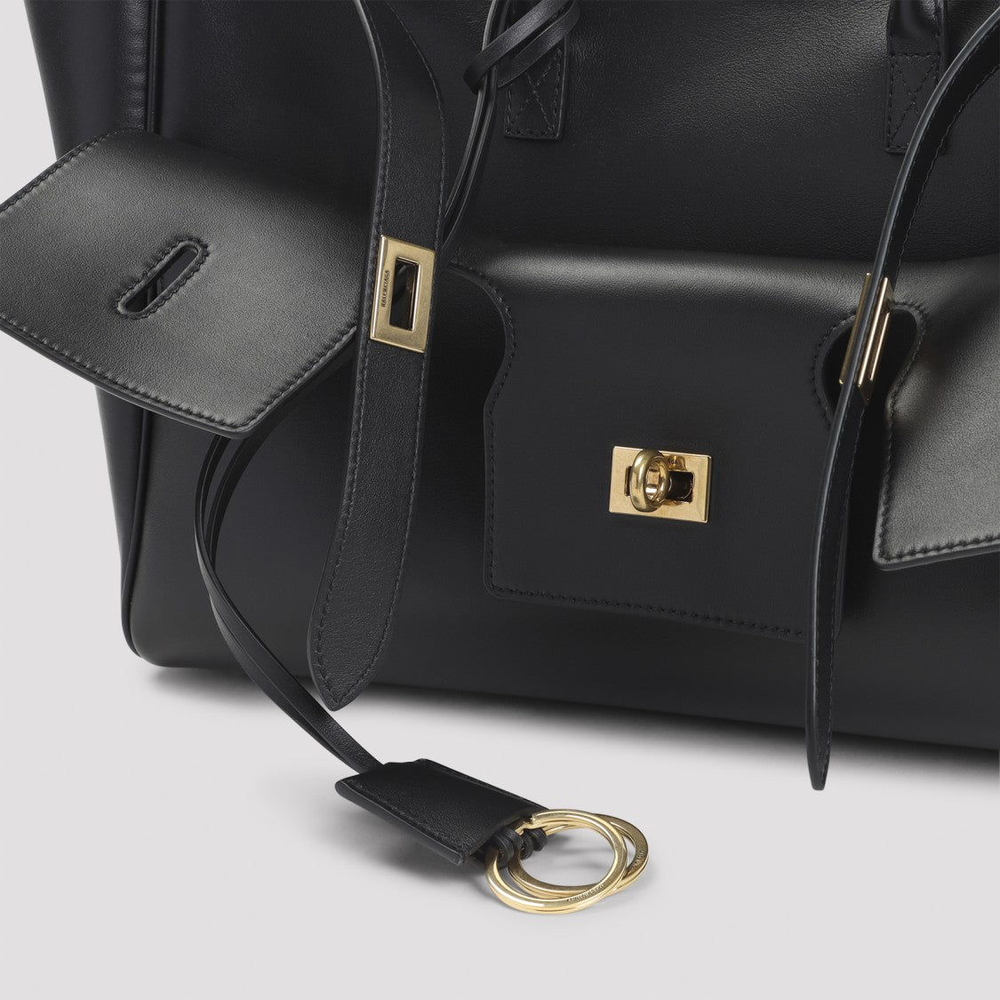 Balenciaga Bel Air Carry M Black Calf Leather Handbag