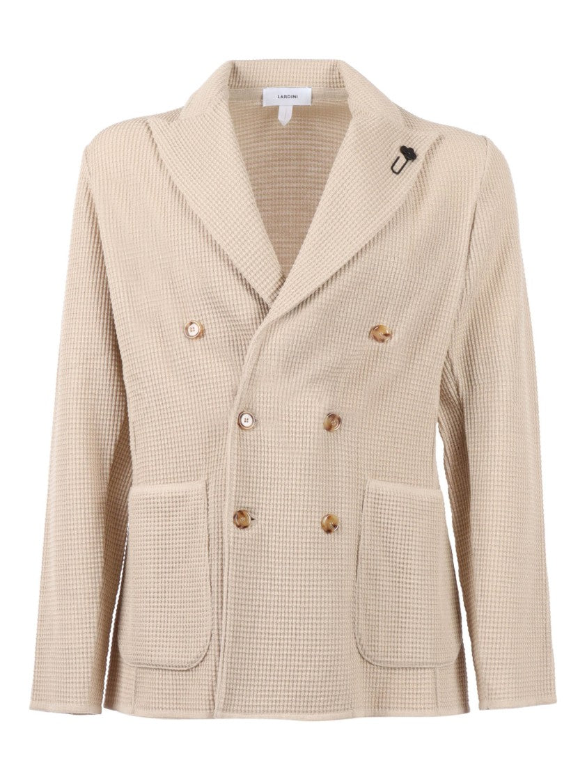 Lardini Double-Breasted Knit Jacket