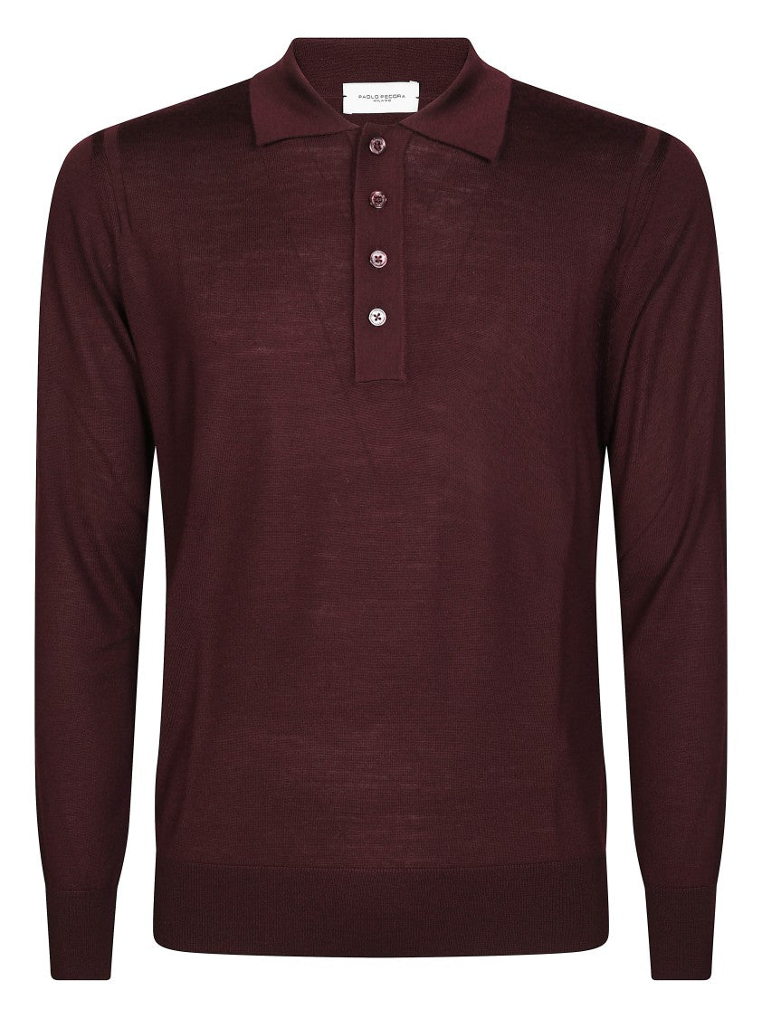 Paolo Pecora Long-Sleeve Polo Shirt With Classic Collar