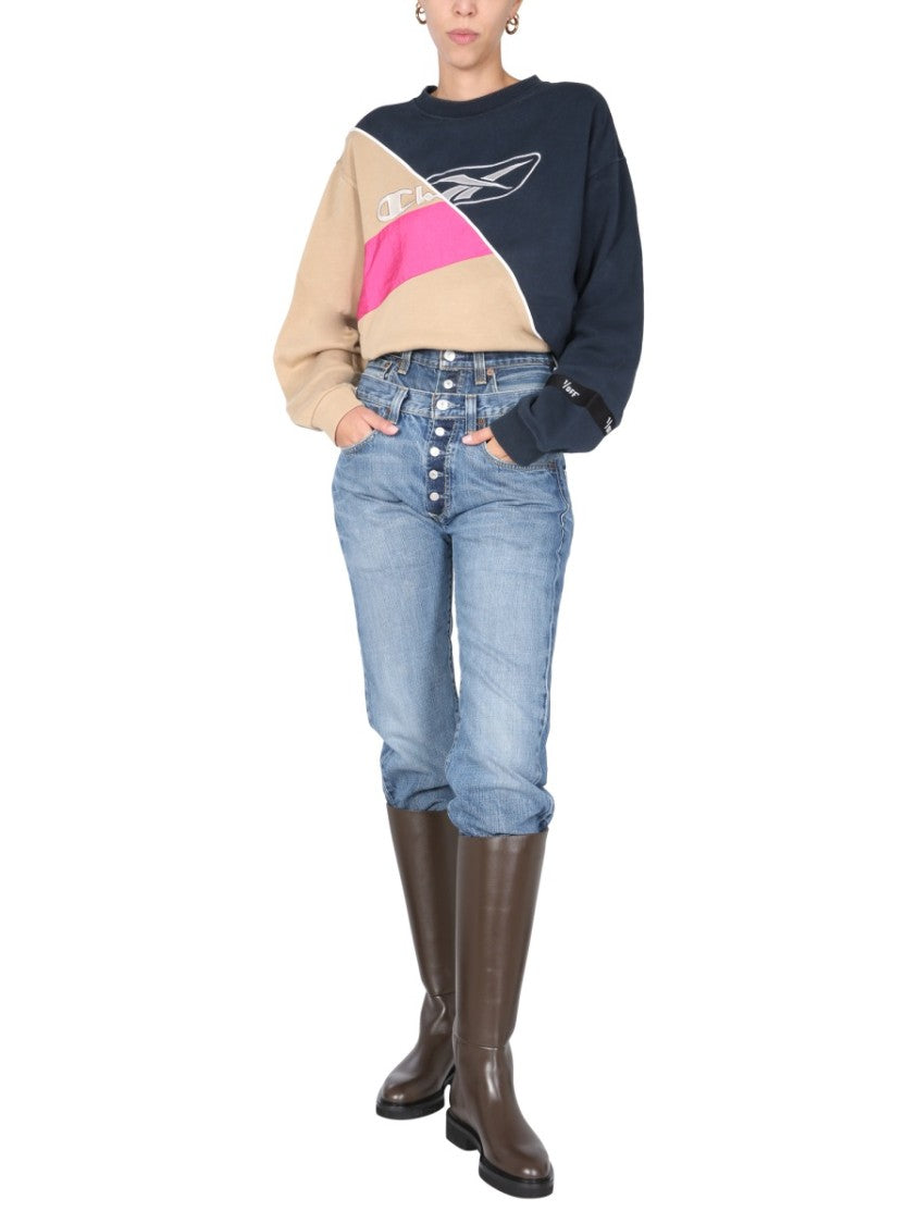 1/Off Crew Neck Sweatshirt With Color-Block Design