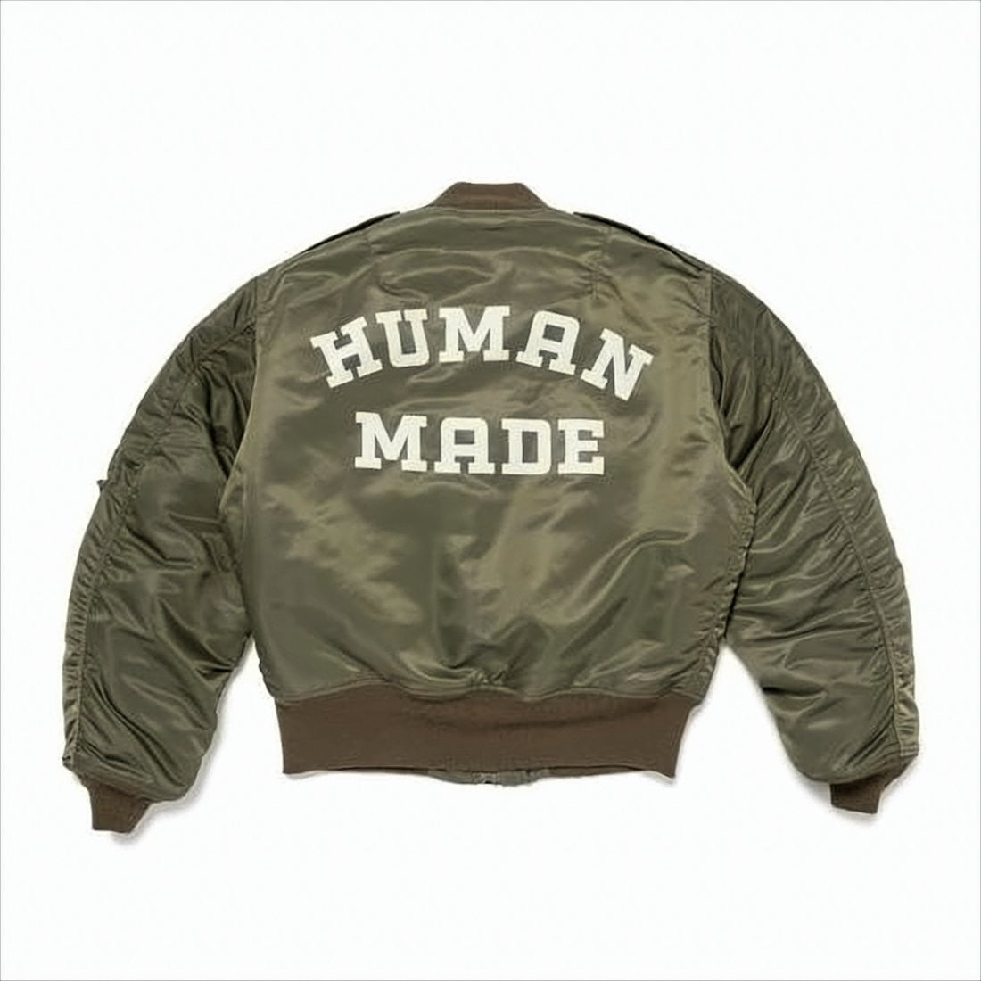 Humanmade Military-Inspired Olive Nylon Bomber Jacket With Utility Features