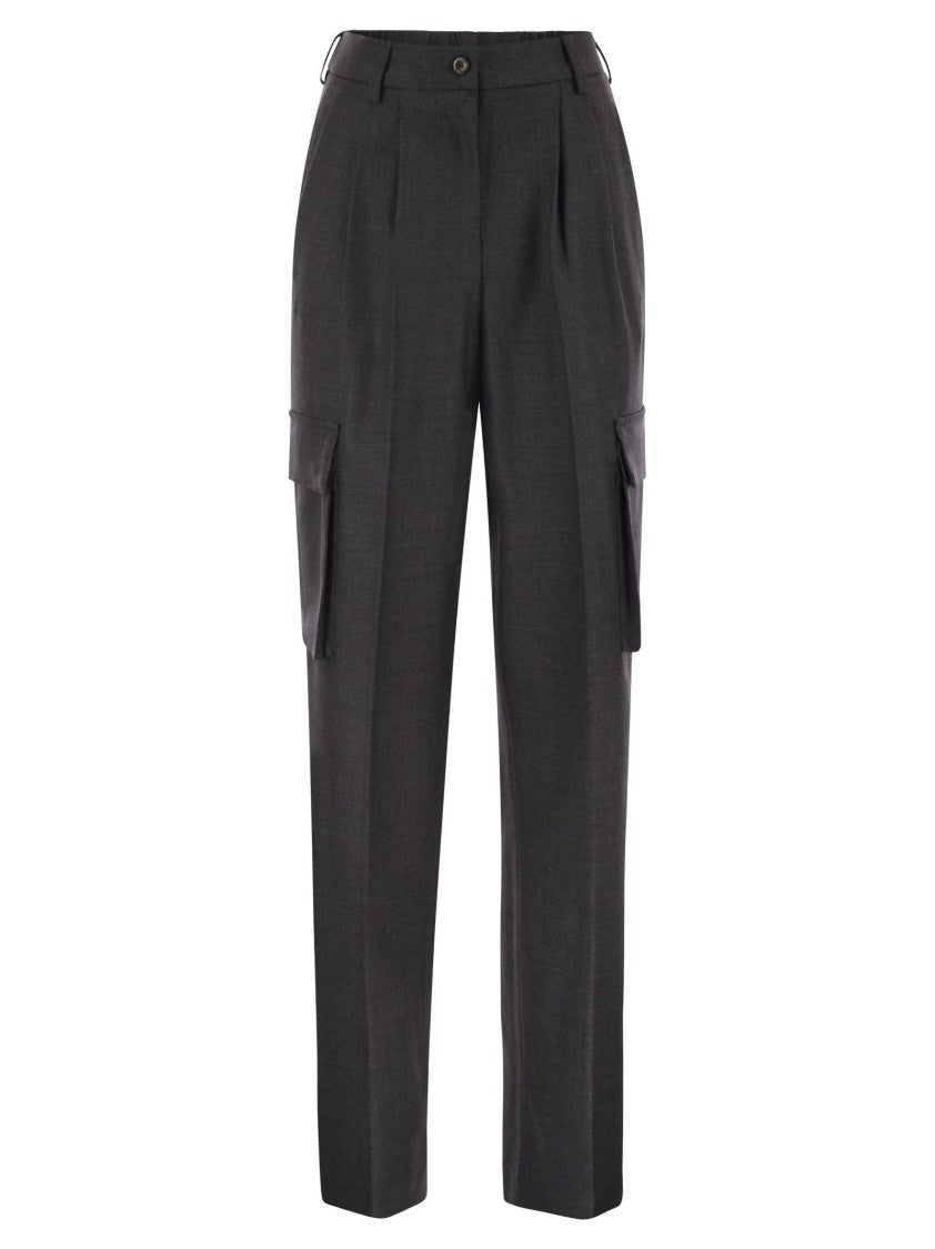 Herno Cargo Trousers In Wool And Viscose Blend