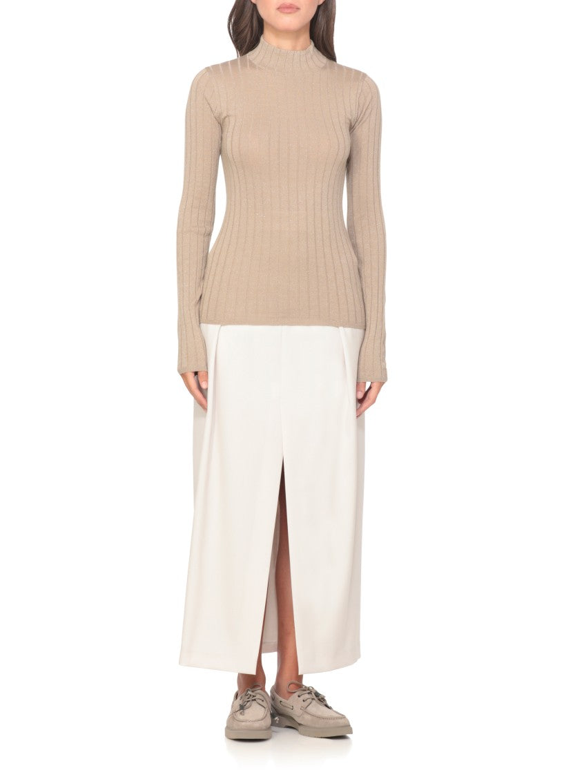 Brunello Cucinelli Beige Cashmere Blend Sweater