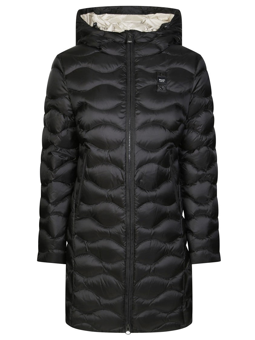 Blauer Lyne Long Quilted Hooded Jacket