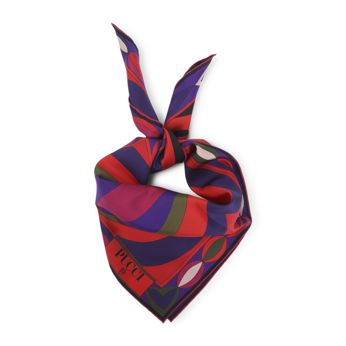Pucci Multicolor Geometric Silk Foulard By Pucci