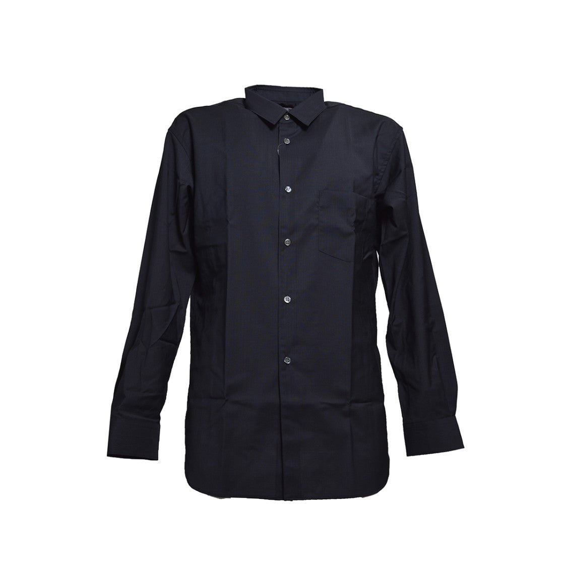 Comme Des Garçons Navy Blue Stretch Cotton Shirt