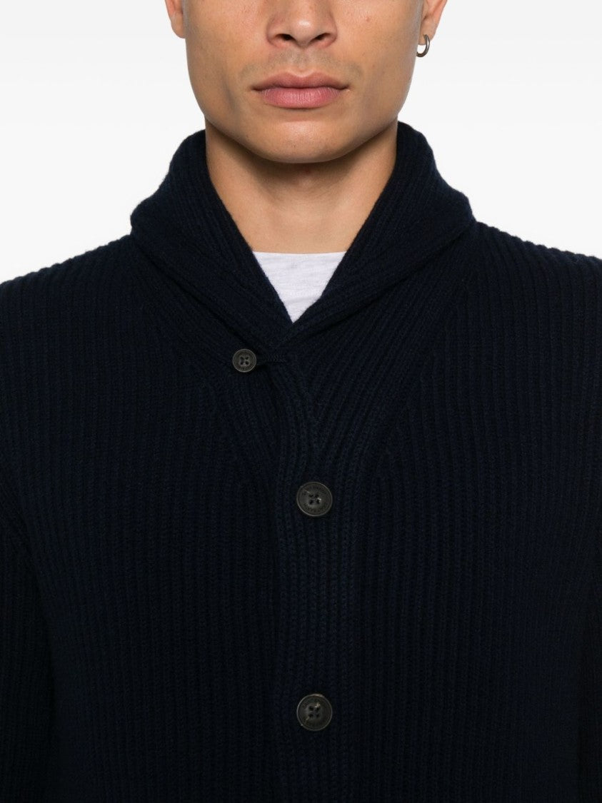 Mc2 Saint Barth Ribbed Knit Sweater With Shawl Collar