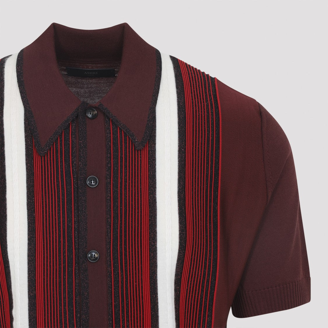 Amiri Embellished Striped Red Viscose Shirt