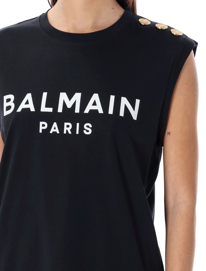 Balmain 3 Btn Logo Tank Top