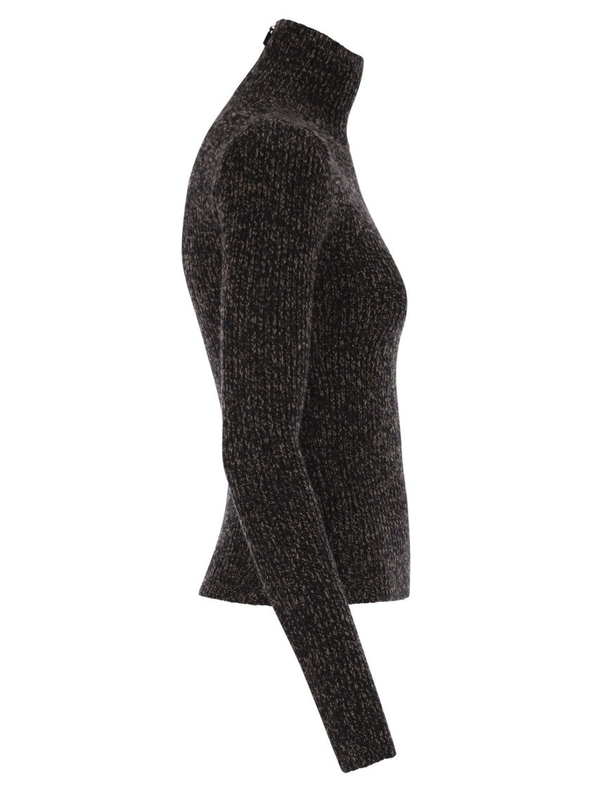 Max Mara Azulene1234 - Wool And Cashmere Mouliné Turtleneck Jumper