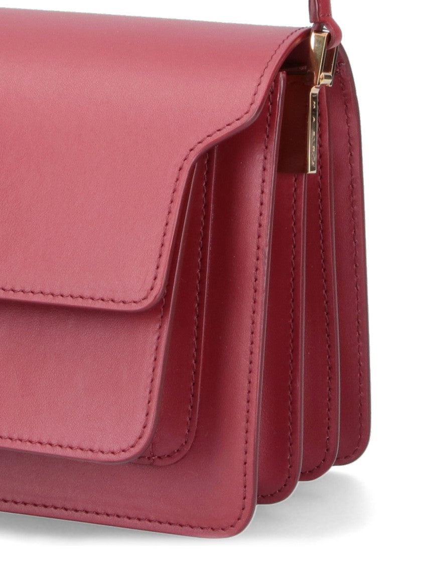 Marni "Trunk" Medium Red Leather Crossbody Bag