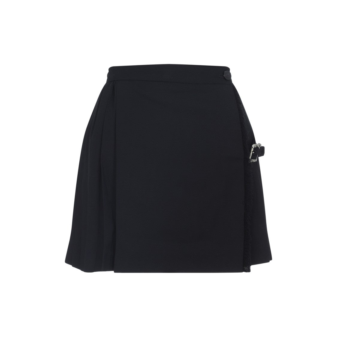 Enfants Riches Déprimés Black Virgin Wool Pleated Mini Skirt