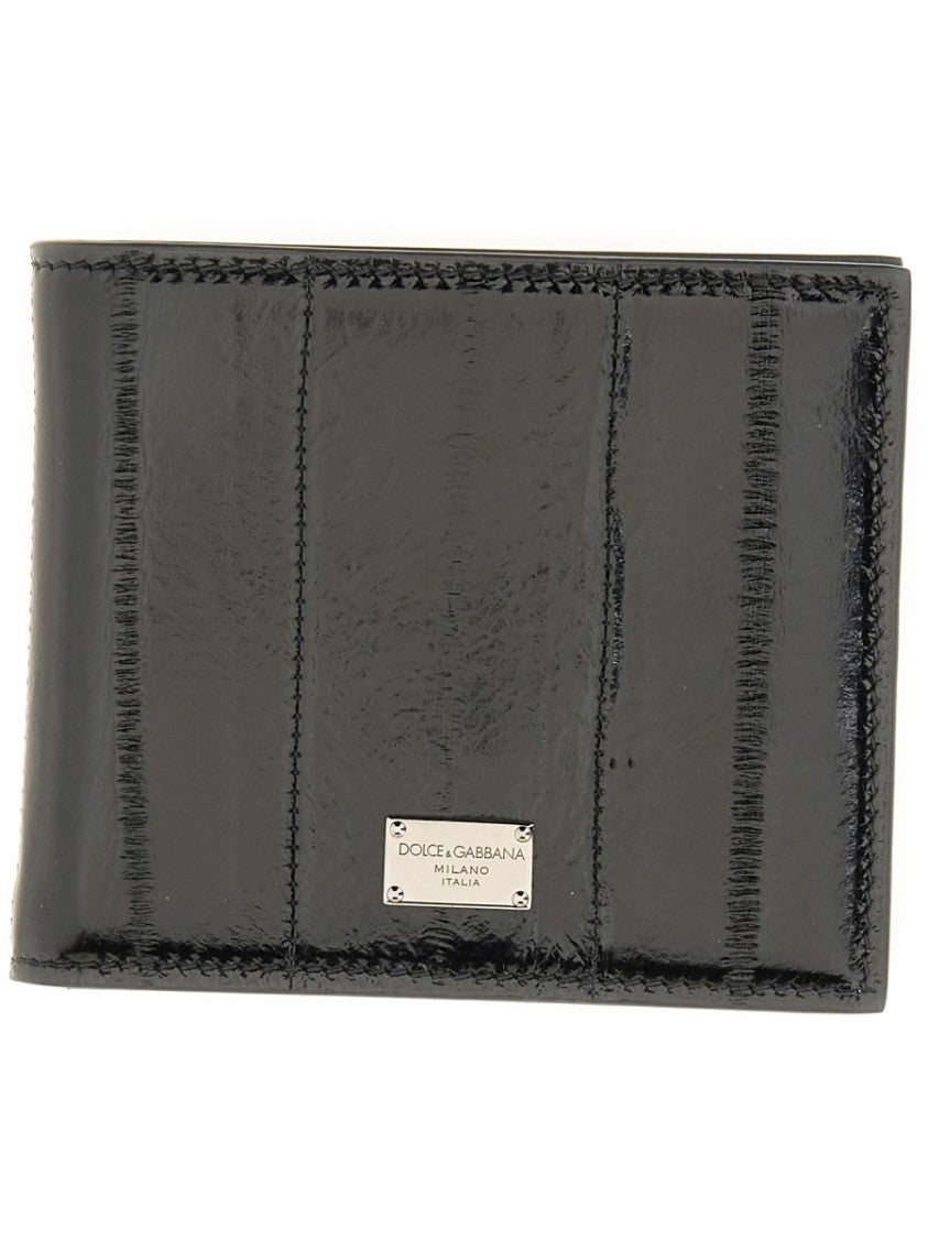 Dolce & Gabbana Eel Leather Accessory With Glossy Finish