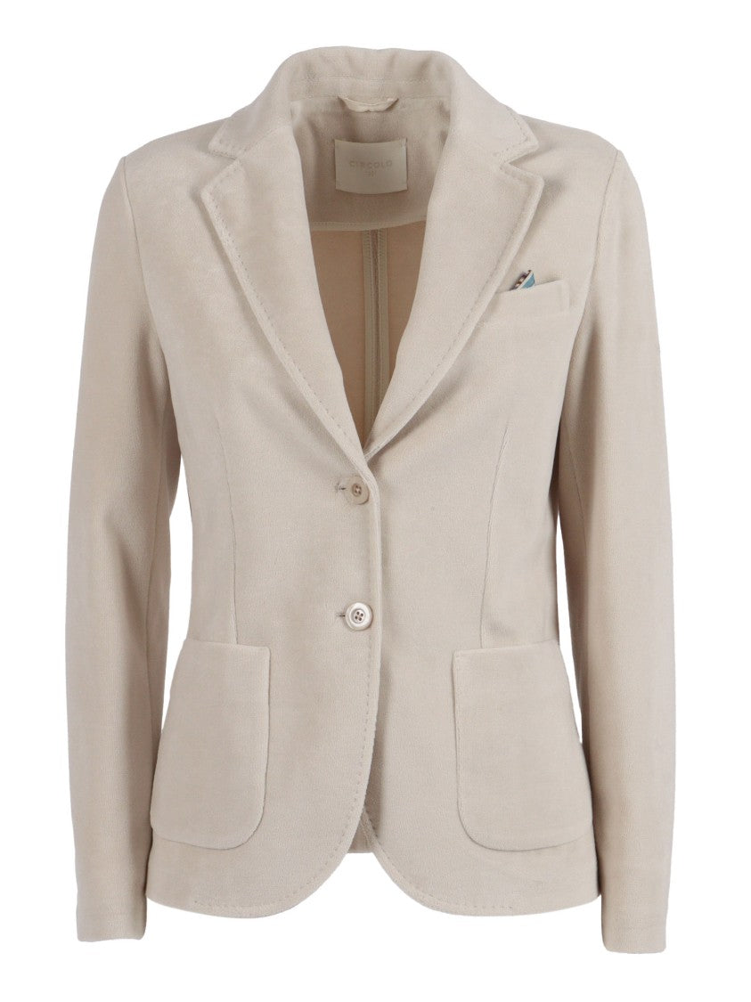 Circolo 1901 Tailored Slim Fit Jacket With Notched Lapel And Buttoned Cuffs