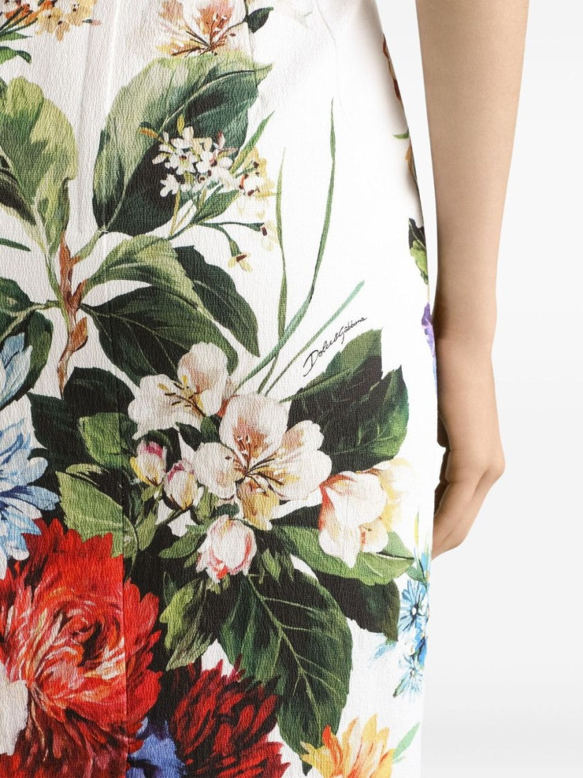 Dolce & Gabbana Puffed Sleeve Midi Dress