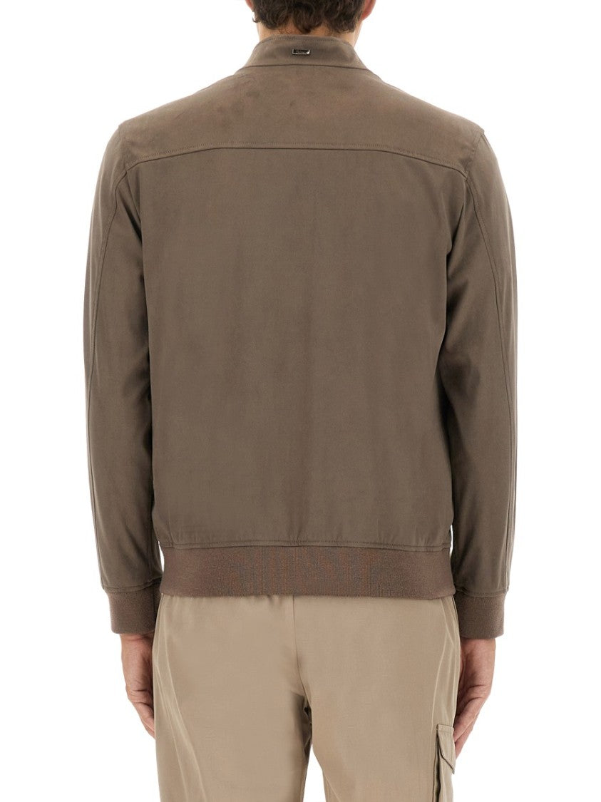 Herno "Resort" Bomber Jacket In Suede Alternatives