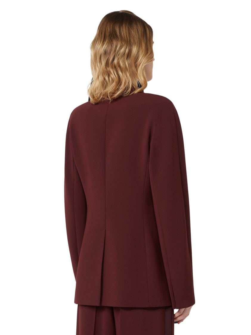 Max Mara Tailored Burgundy Blazer With Draped Detail