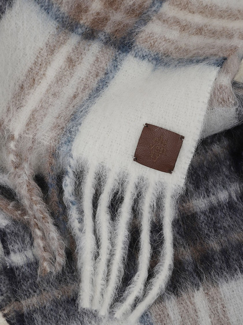 Eleventy Checked Alpaca-Wool Blend Scarf