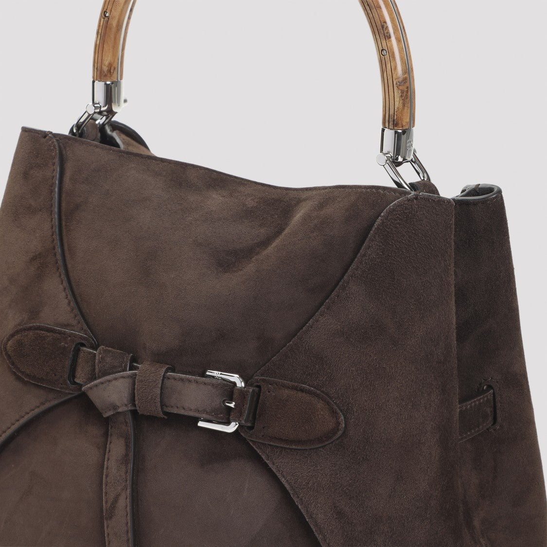 Polo Ralph Lauren Brown Suede Calf Leather Shoulder Bag