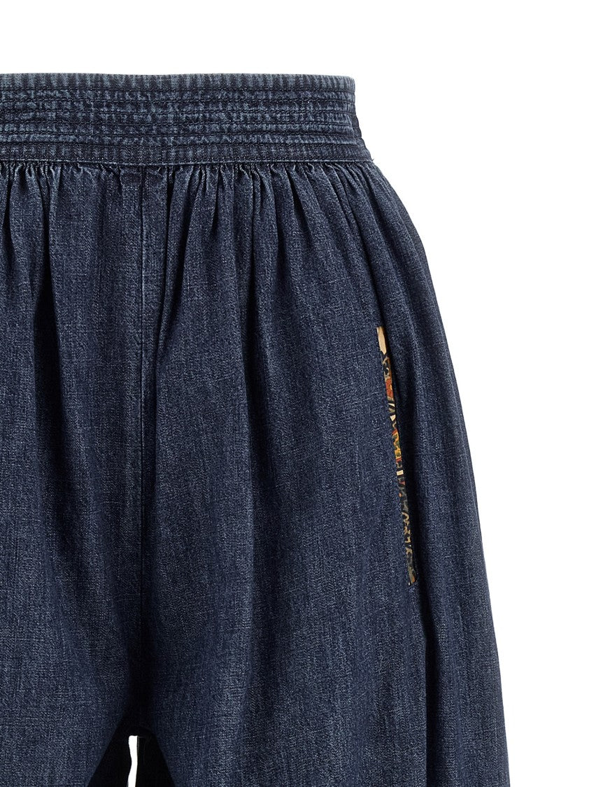 Valentino Garavani Balloon Fit Chambray Cotton Denim Pants