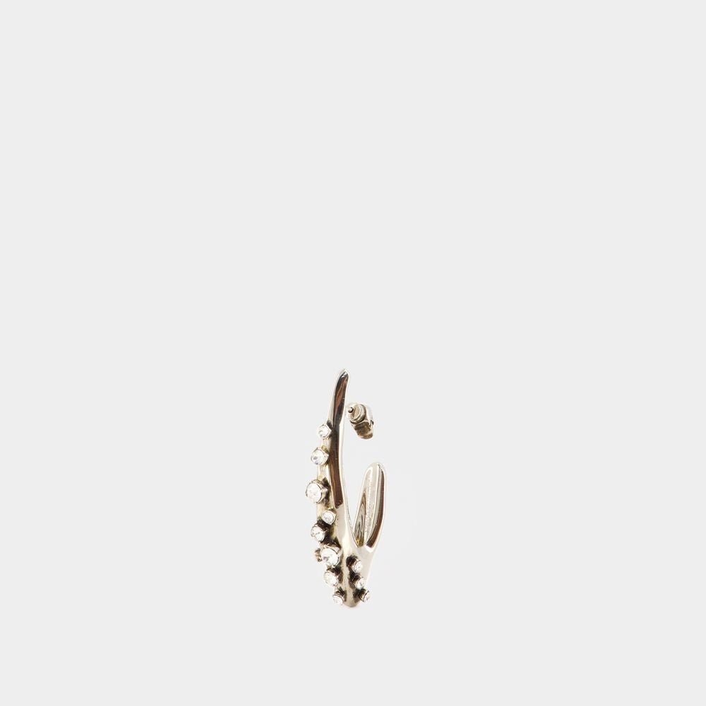 Alexander Mcqueen Pave Faceted Earrings - Silver Tone