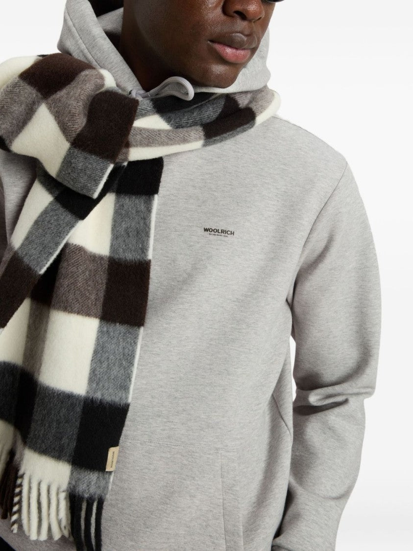 Woolrich Light Grey Hoodie With Adjustable Drawstring