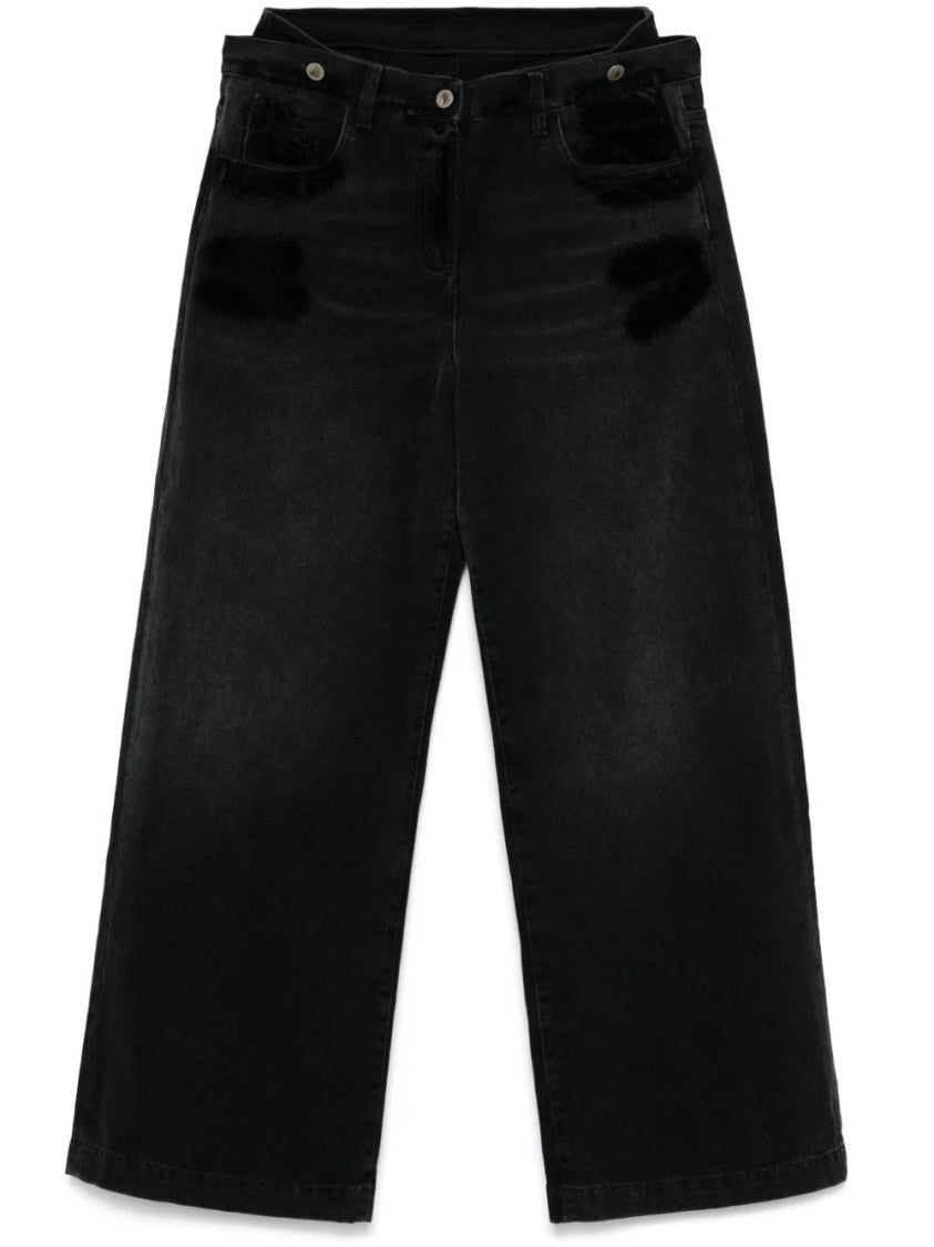 The Attico Layered-Waist Jeans