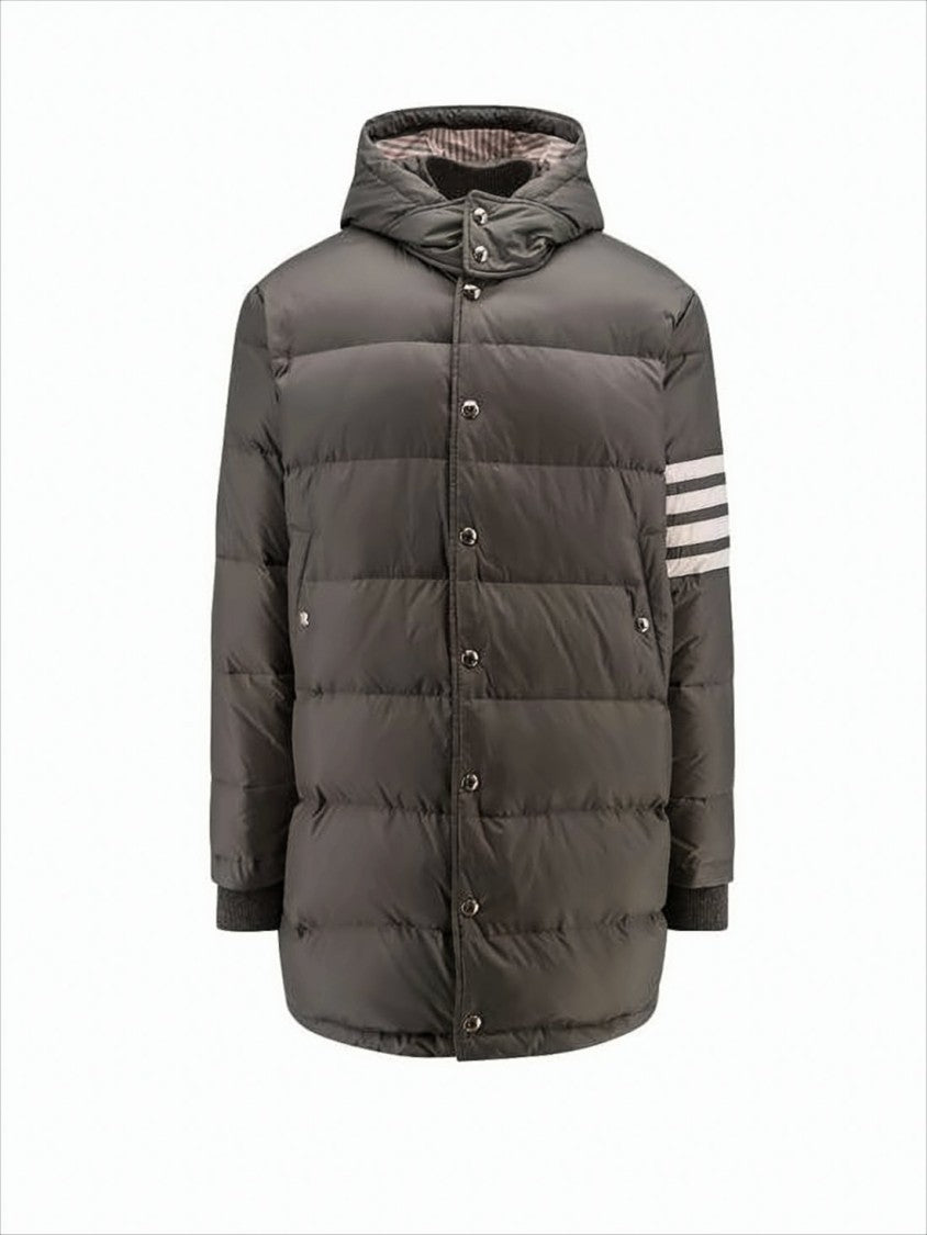 Thom Browne Quilted Padded Jacket With Distinctive Stripe Detail