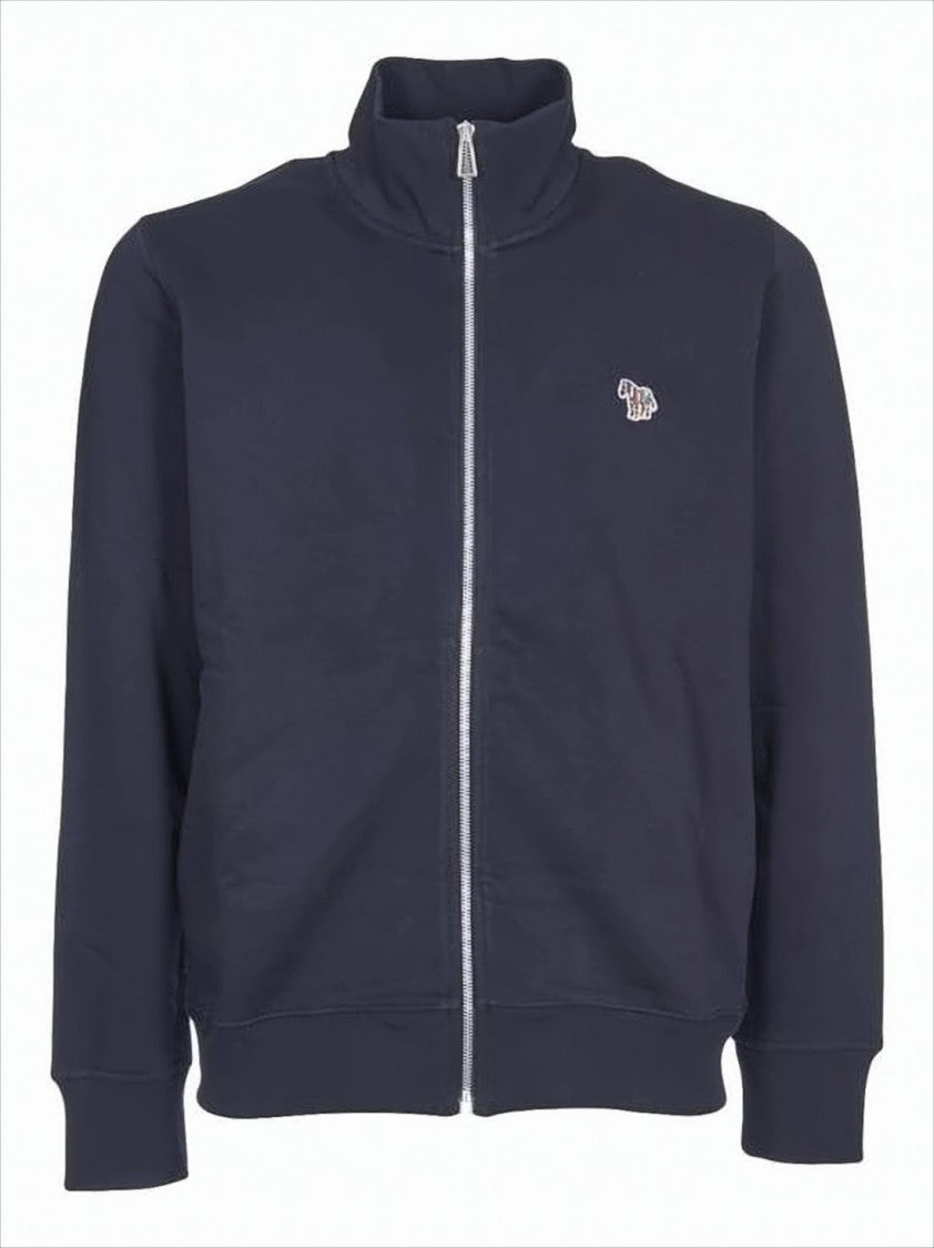 Paul Smith Zip-Up Black Long Sleeve Top With High Collar