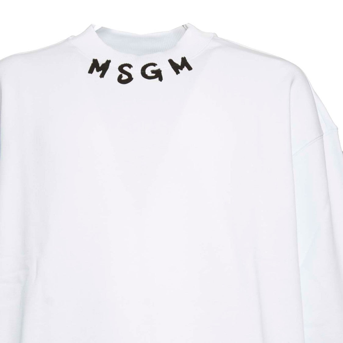 Msgm White Cotton Crewneck Sweatshirt