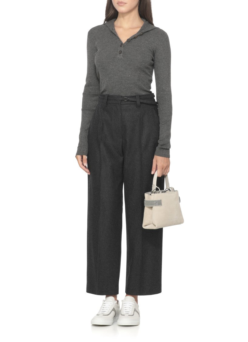 Brunello Cucinelli Grey Virgin Wool Pants