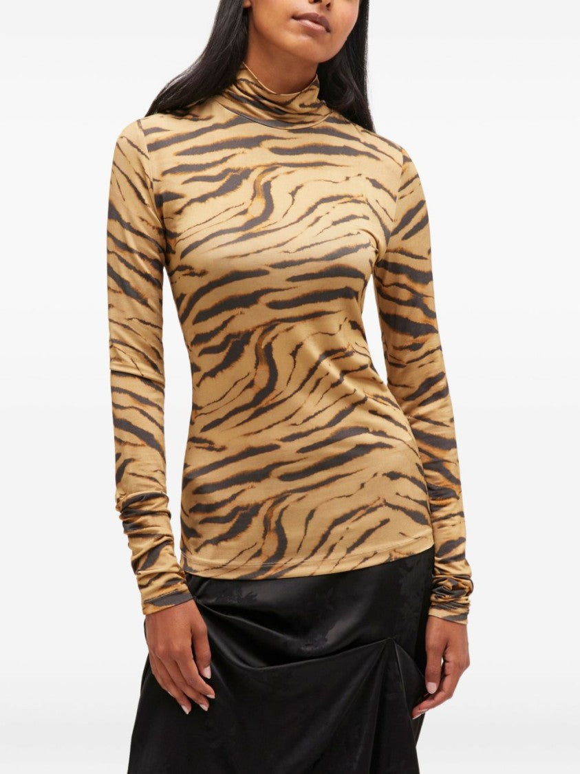 Ganni Fitted Long-Sleeve Top