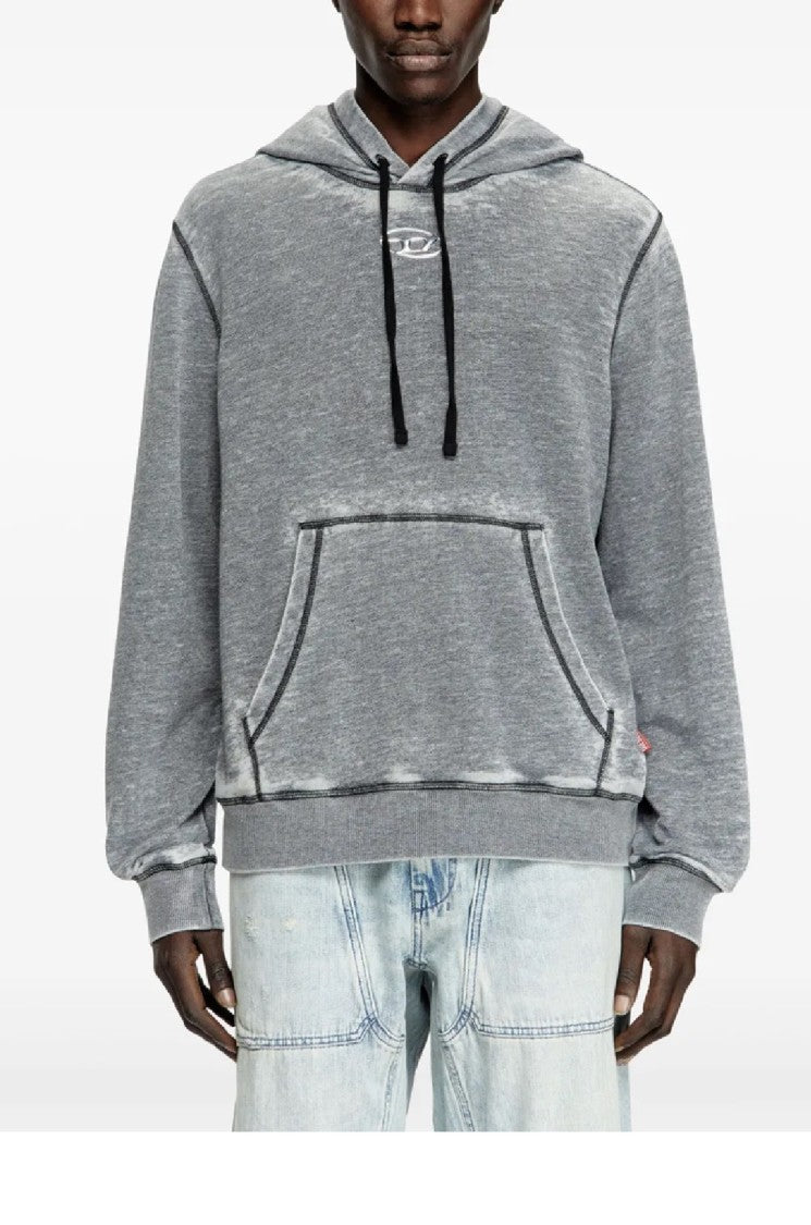 Diesel Faded Grey Sweatshirt With Classic Hood