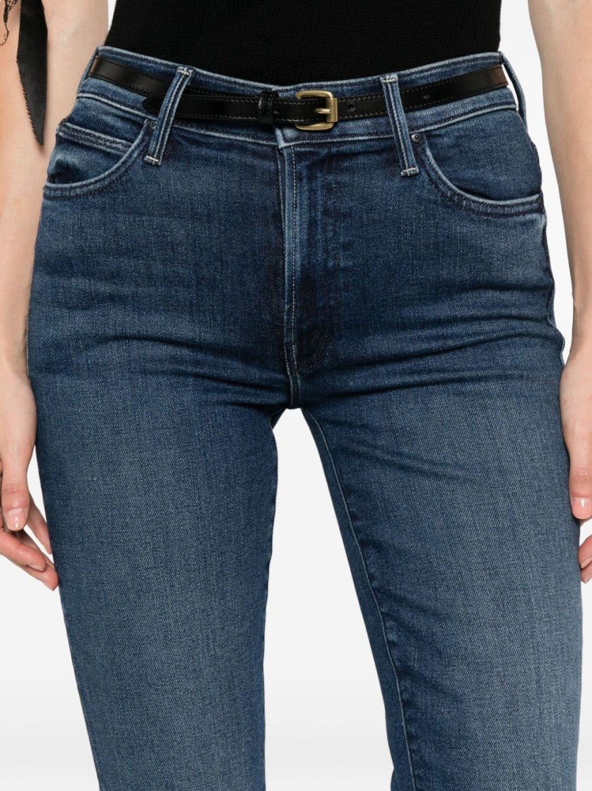 Mother Mid-Rise Slim Fit Blu Jeans