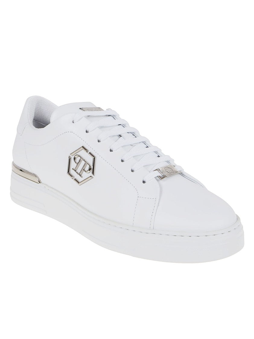 Philipp Plein Lo-Top Hexagon Leather Sneakers