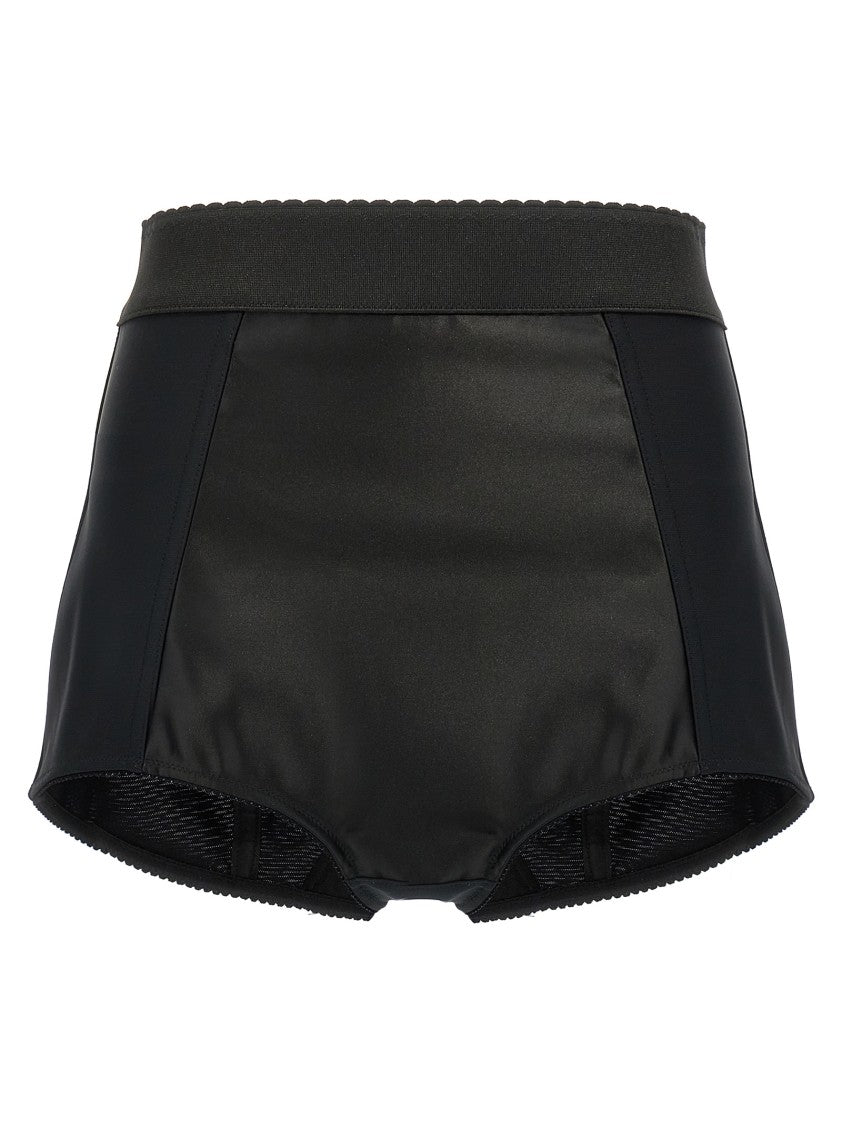 Dolce & Gabbana High-Waisted Satin Culottes With Marquisette Detailing