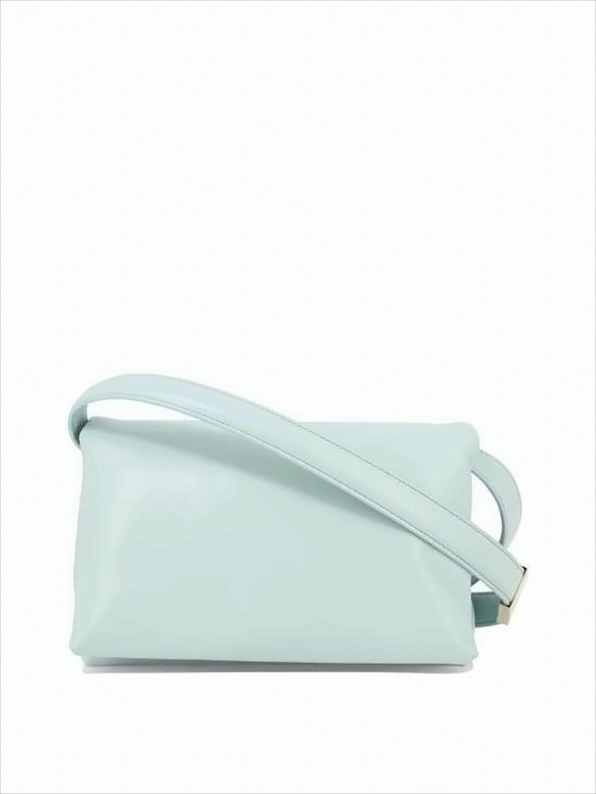 Marni Rectangular Blue Leather Crossbody Bag With Adjustable Strap
